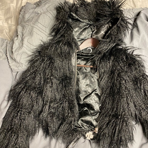 Killstar Glampire Faux Fur Coat with Strap Details (Read Desc. Custom Hardware) - Picture 6 of 13